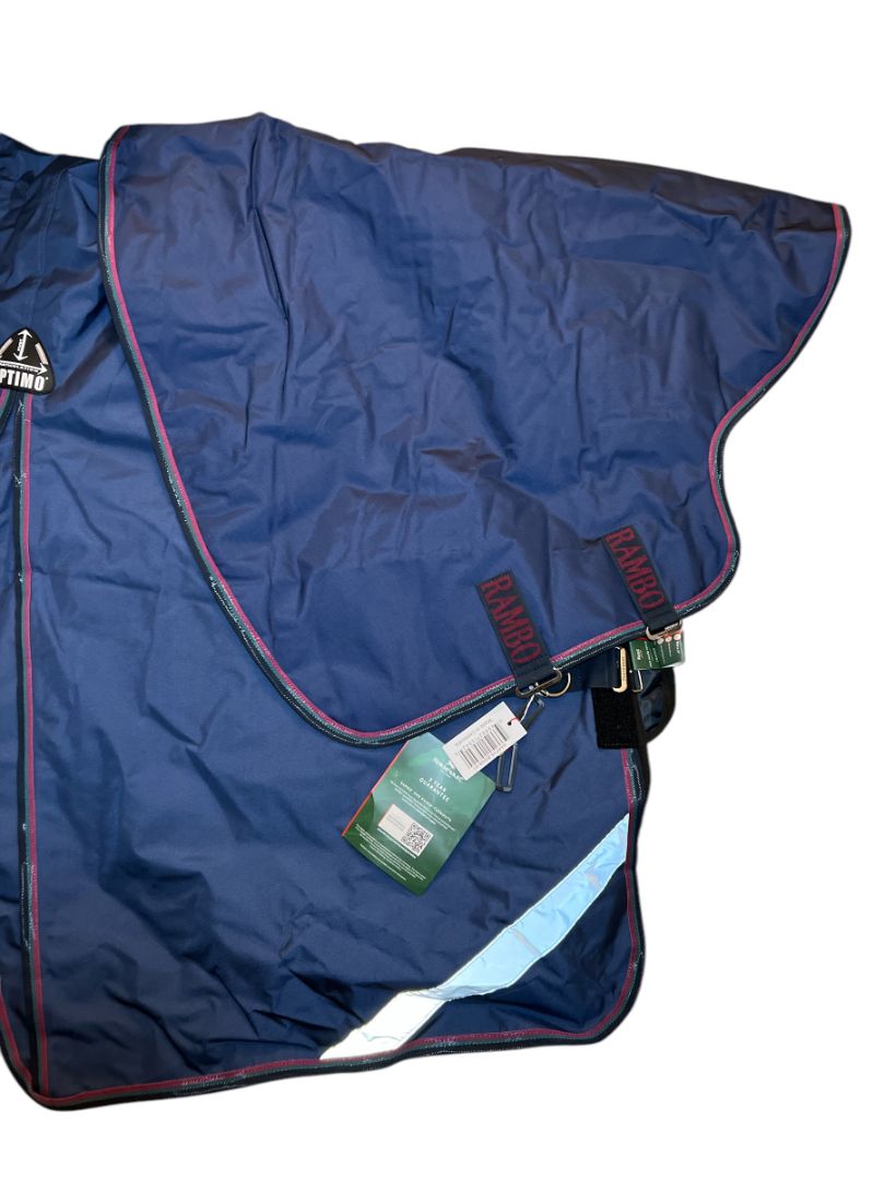 Horseware Ireland Rambo Optimo Turnout (0g Lite) Blanket Bundle - Blue / Size 81" NEW