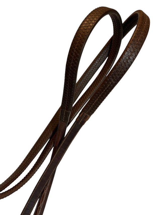 CWD Raised Rubber Reins with Fancy Stitching - Size Full (3) / Brown