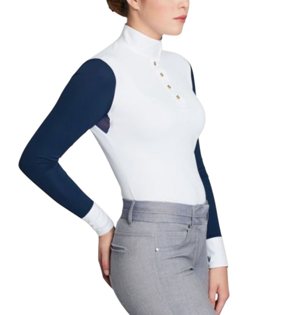 Le Fash Women's Paulo Alto Long Sleeve Show Shirt / Size Medium - White NEW