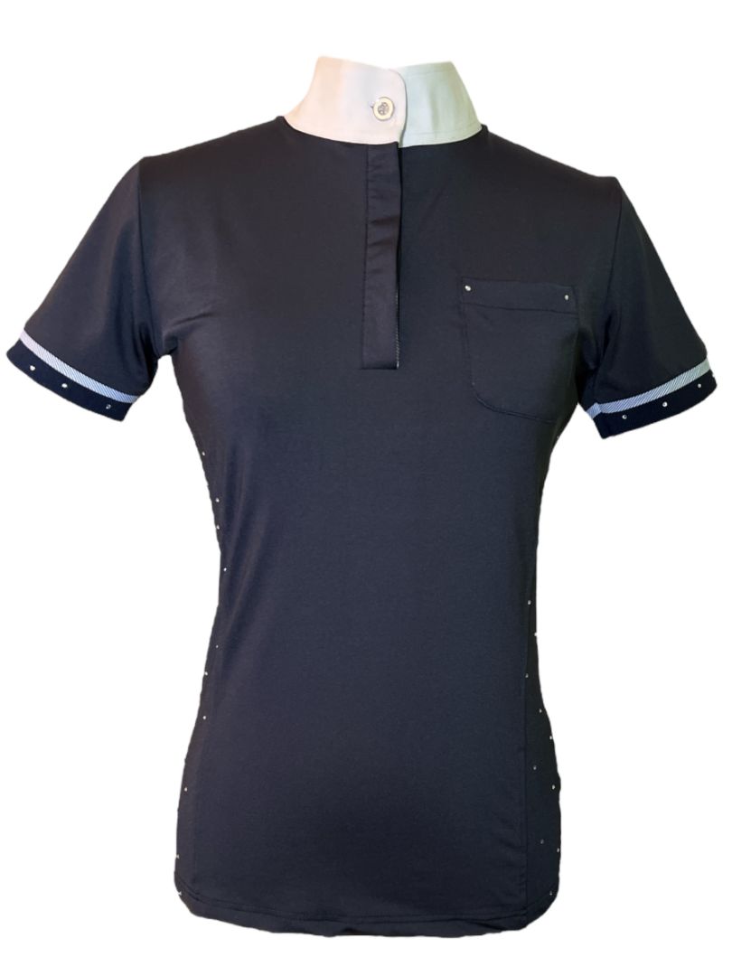 Equithème Short Sleeve Competition Show Shirt - Navy / Size Small