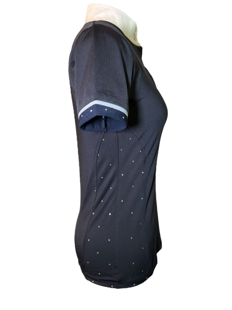 Equithème Short Sleeve Competition Show Shirt - Navy / Size Small