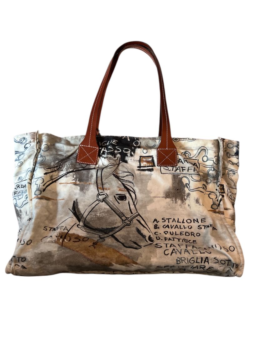 Rani Arabella Horse Print Canvas Tote / Small