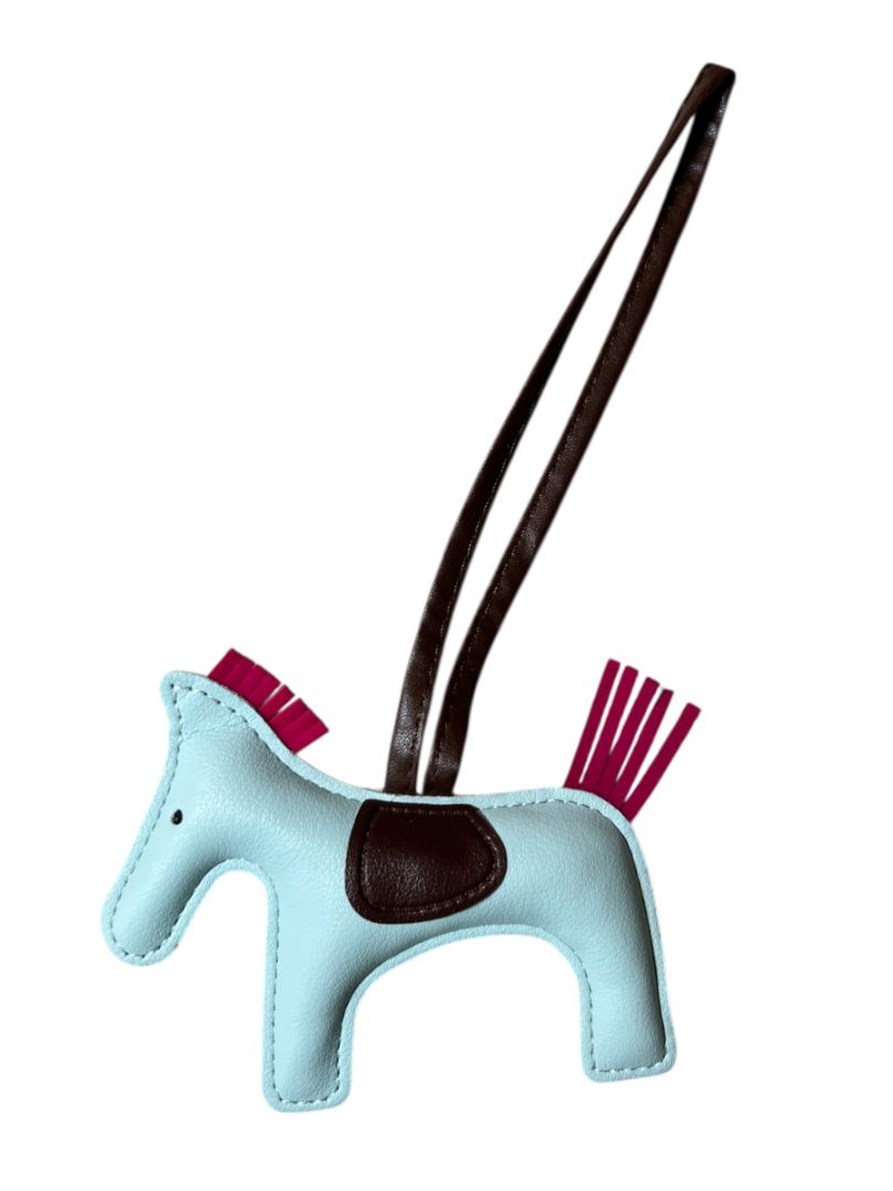 Rodeo Bag Charm - Vegan Leather / Light Blue Horse NEW