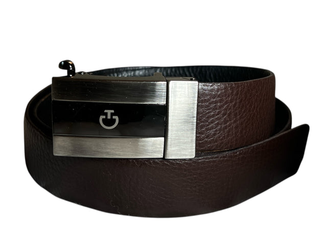 Cavalleria Toscana Women's / Men's Reversible Leather Belt - Black/Brown / Size Large