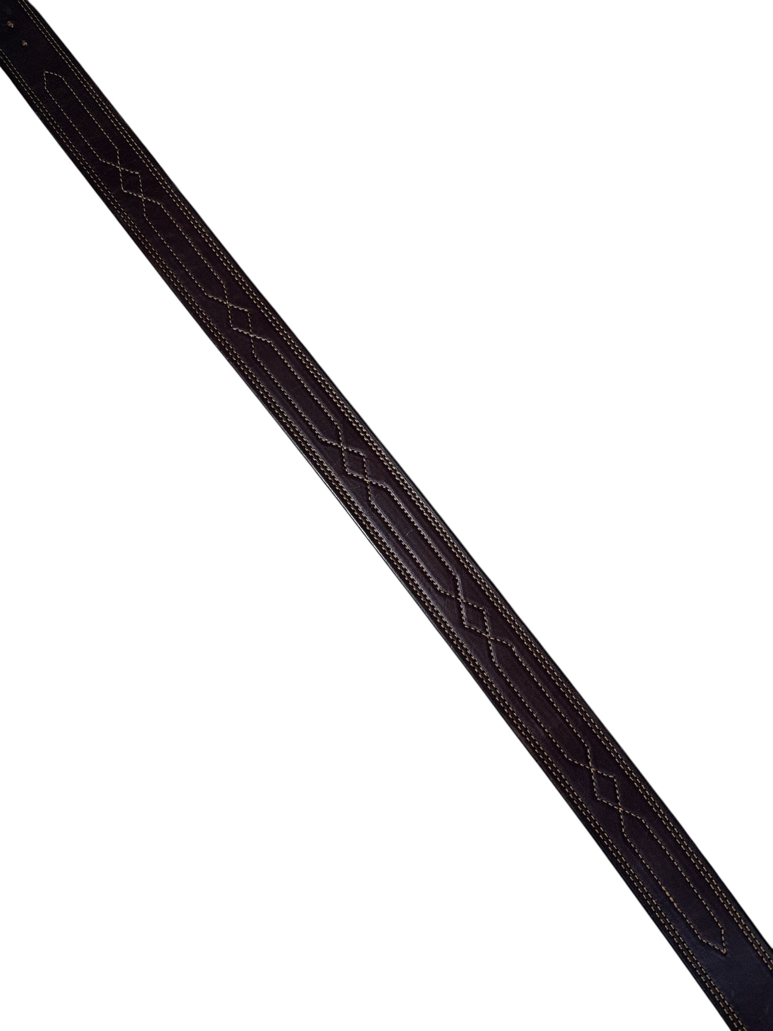 Green Hill Collection Fancy Stitched Leather Belt - Brown/ Size Large