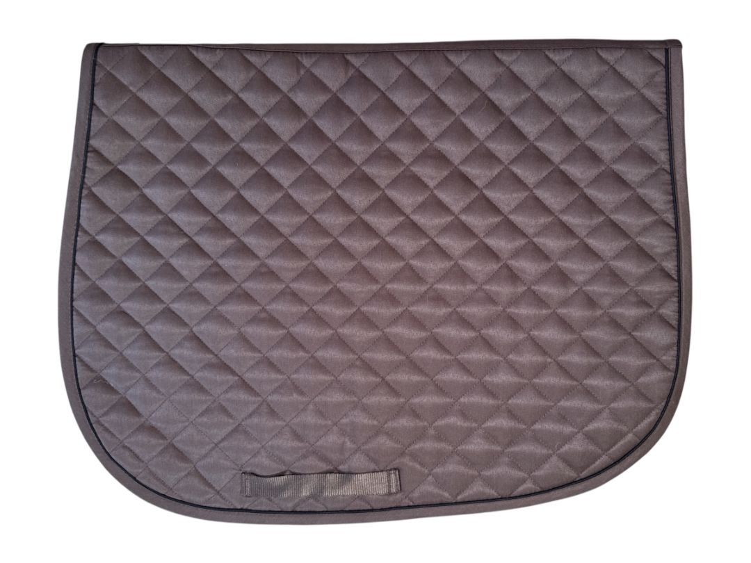 Dover Saddlery Quilted All-Purpose Piped Saddle Pad - Brown / Black Piping - Full Size