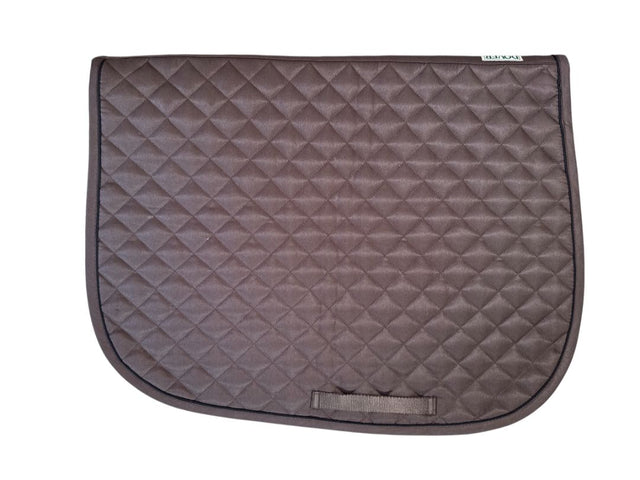 Dover Saddlery Quilted All-Purpose Piped Saddle Pad - Brown / Black Piping - Full Size