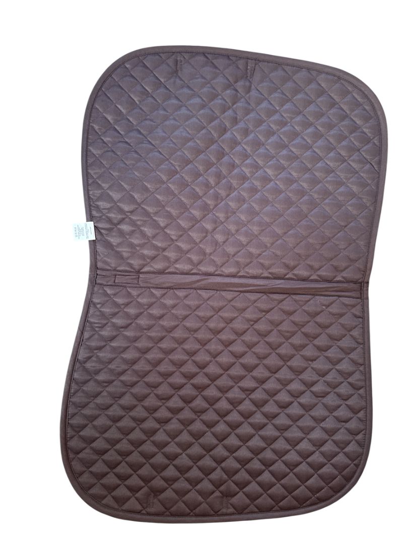 Dover Saddlery Quilted All-Purpose Piped Saddle Pad - Brown / Black Piping - Full Size