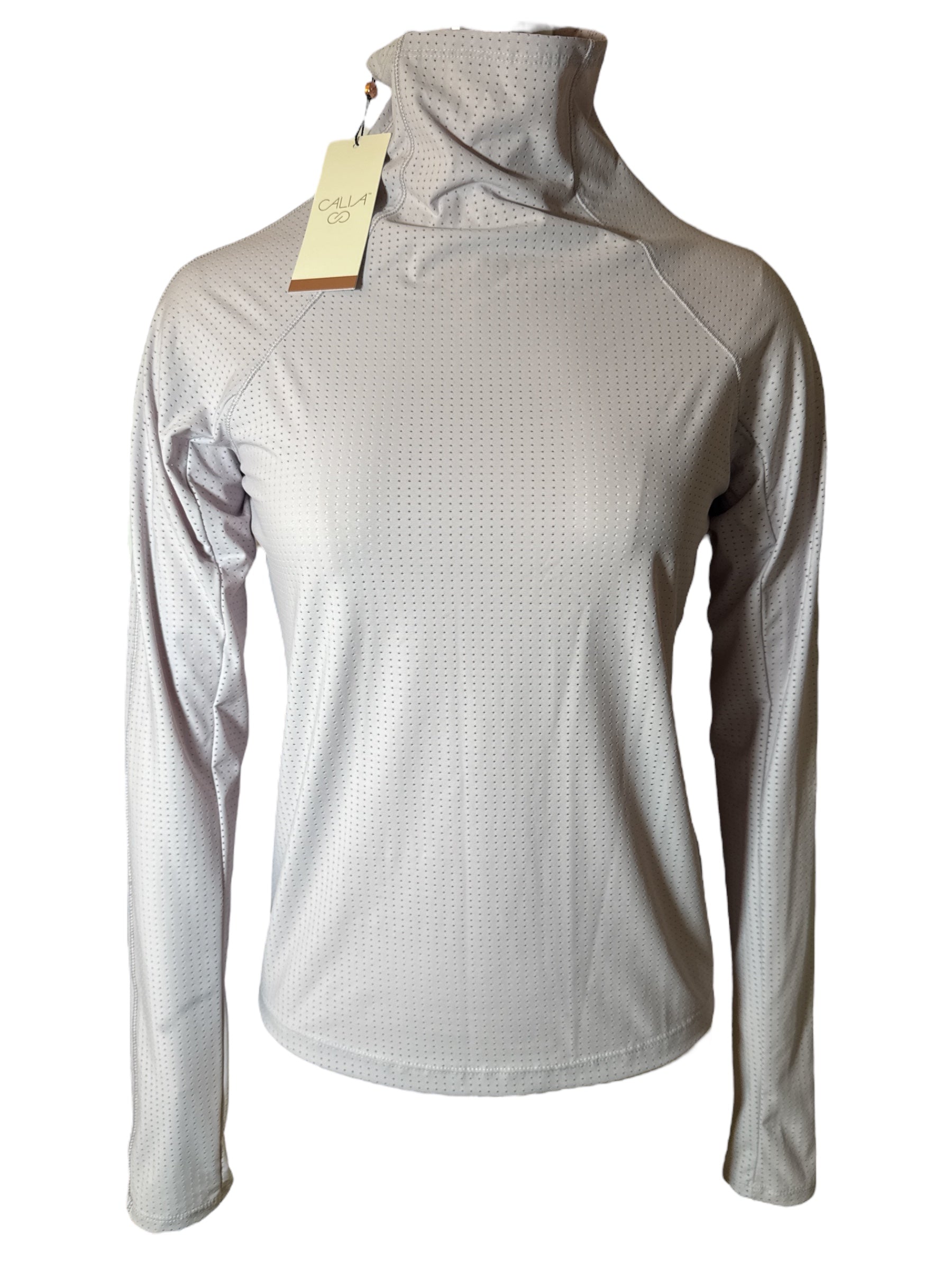 CALIA Women's Mesh Perforated Long Sleeve Top - Size XS / Misted Lilac NEW
