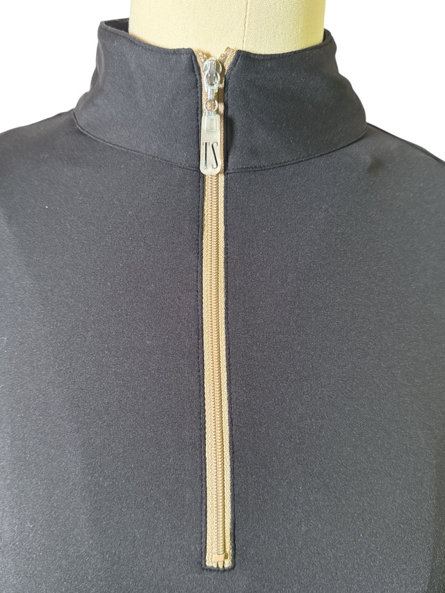 The Tailored Sportsman Women's Long Sleeve IceFil Zip Shirt - Black / Tan - Size Medium