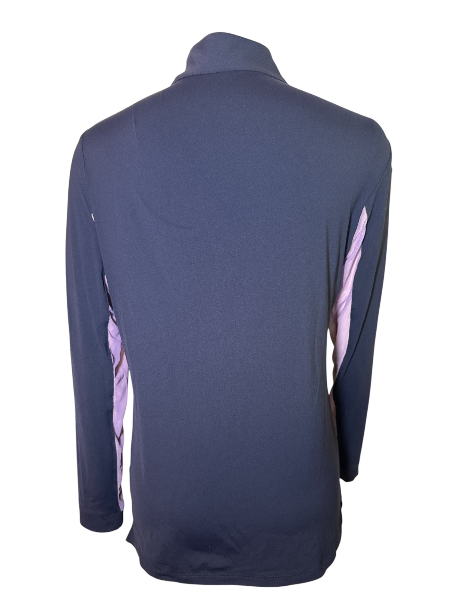 The Tailored Sportsman Women's Long Sleeve IceFil Zip Shirt - Navy / Lilac - Size Medium
