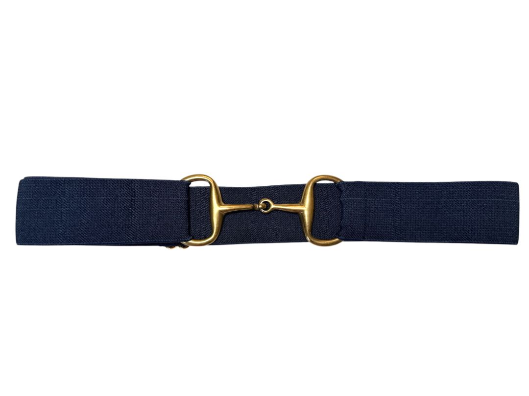 Ellany Gold Snaffle Belt 1.5 " - Navy / One Size