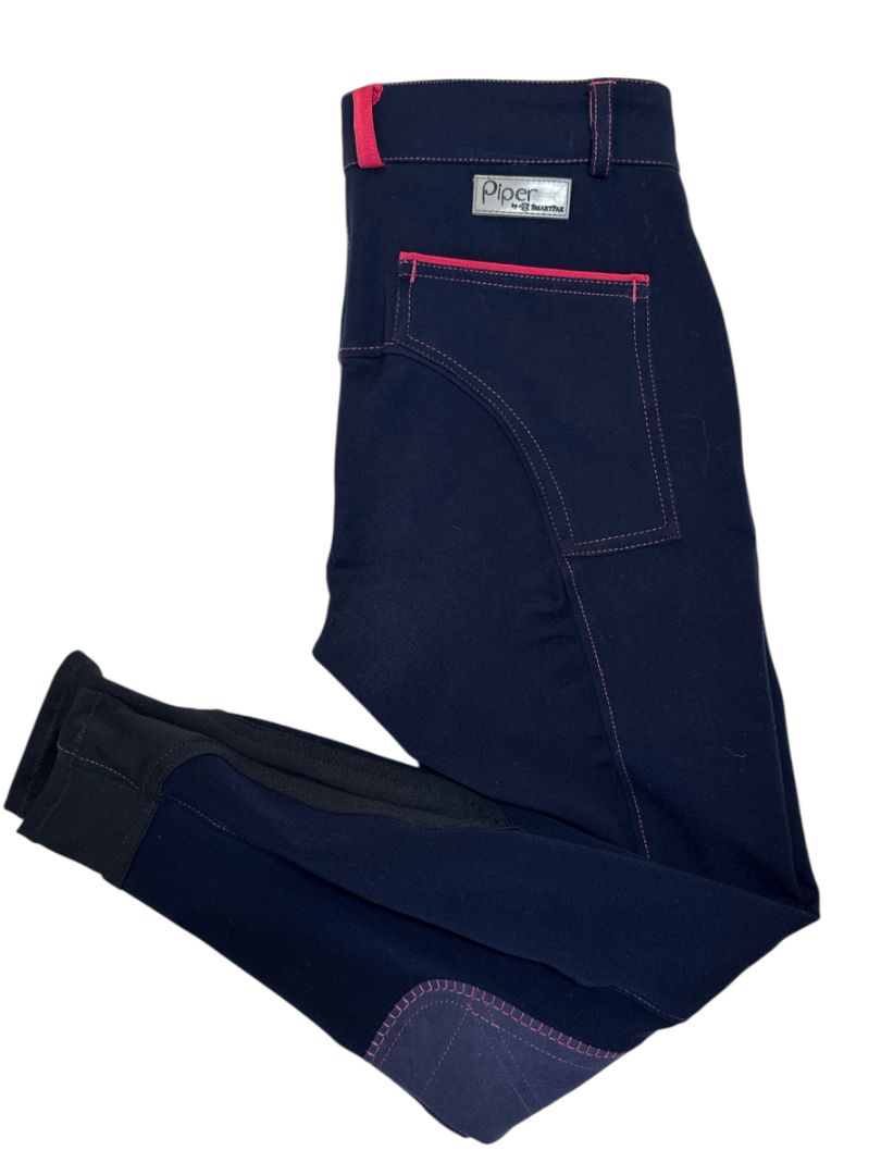 SmartPak Piper Evolution Knee Patch / Navy with Pink - Size US 26