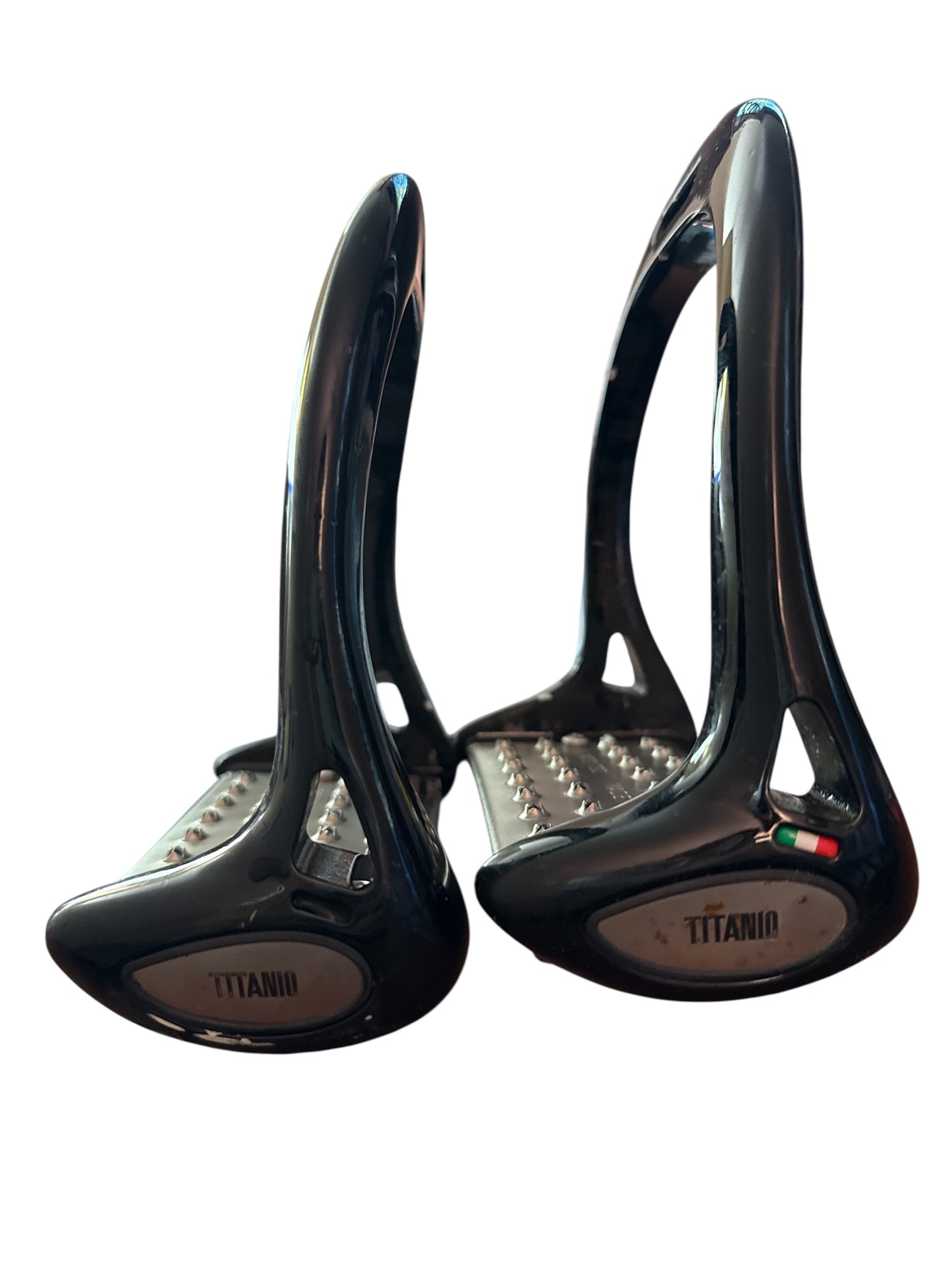 Lorenzini Original Aluminum & Titanium Jumping Stirrups - Glossy Black