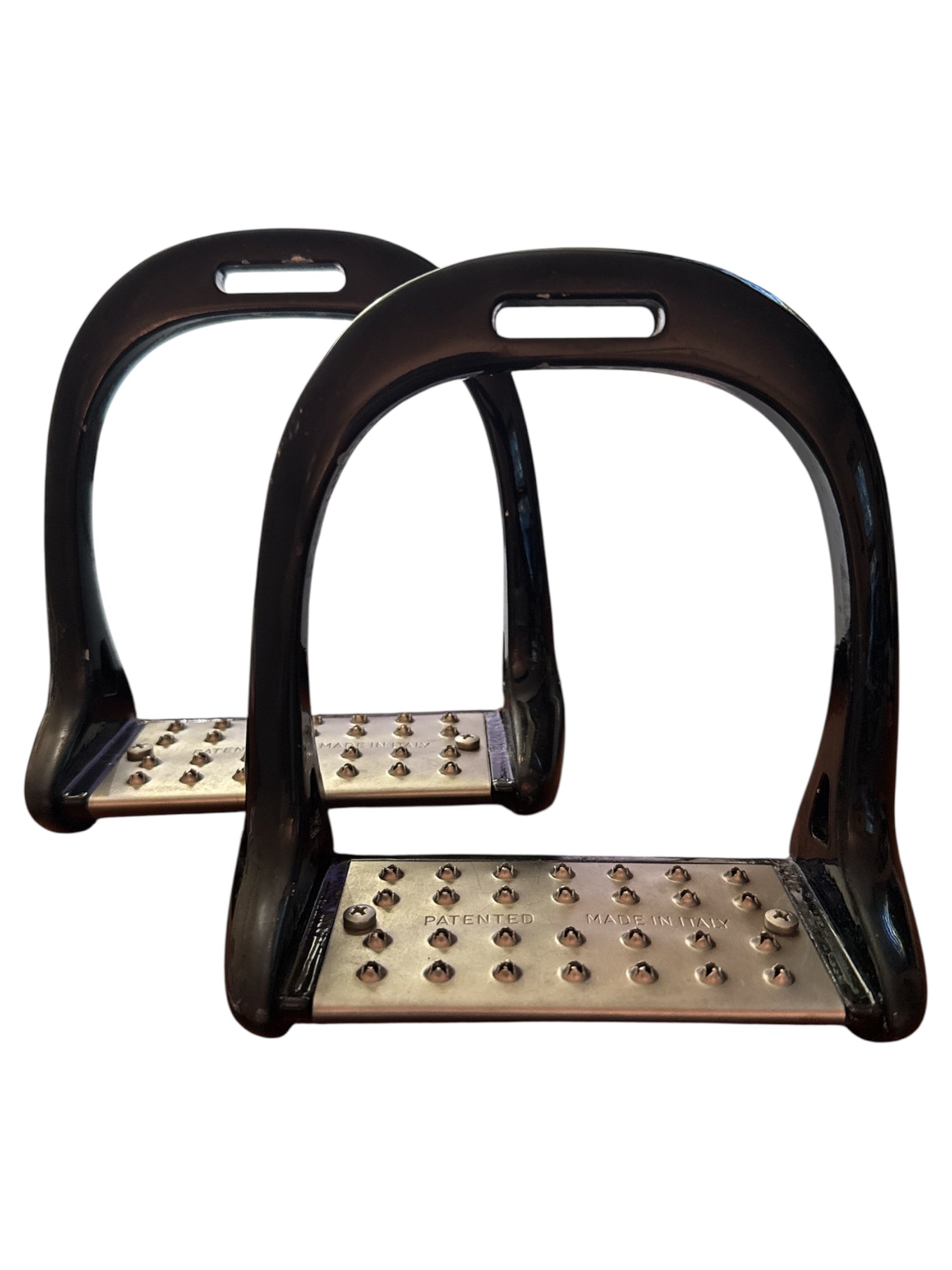 Lorenzini Original Aluminum & Titanium Jumping Stirrups - Glossy Black