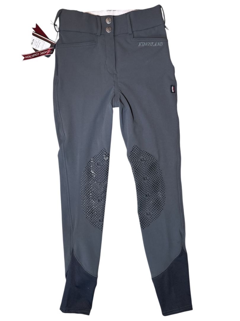 Kingsland Classic KLkadi Knee-Grip Breeches - Grey / Size EU 22 (US 22) NEW