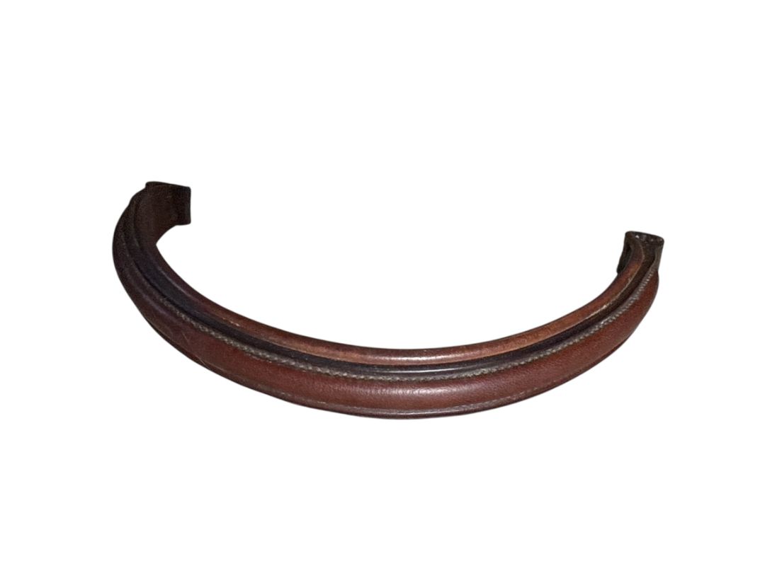 Edgewood Plain Raised Leather Figure 8 Noseband with Padded Plain Brow Band- Full/Horse Size in New Market