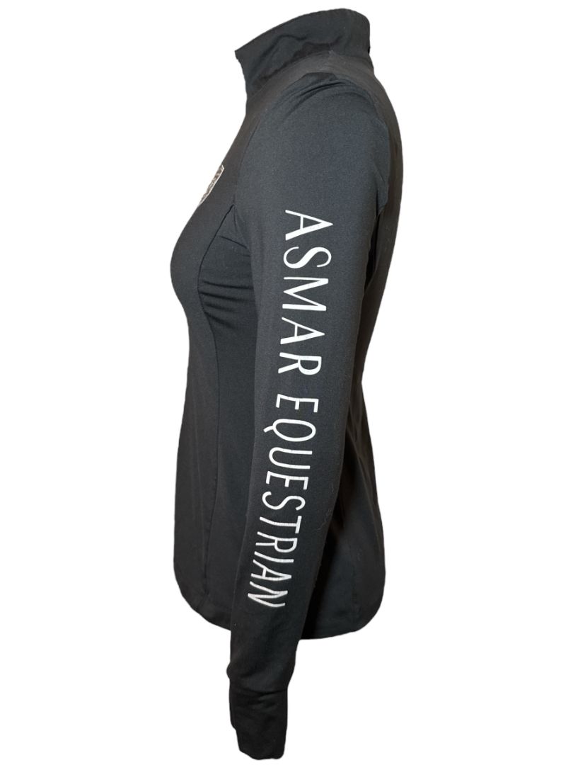 Noel Asmar Fleece Lined Winter 1/4 Zip Long Sleeve Shirt - Black / Size Small