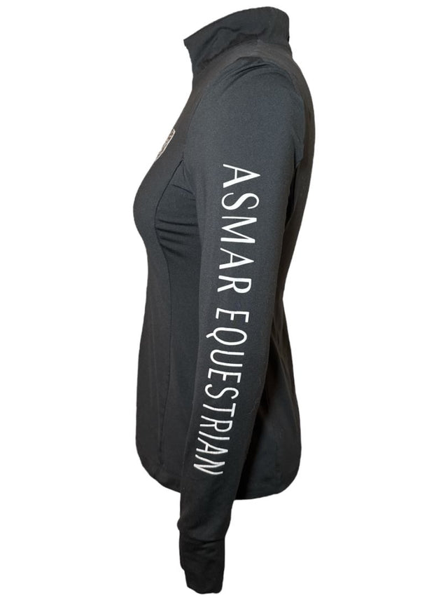 Noel Asmar Fleece Lined Winter 1/4 Zip Long Sleeve Shirt - Black / Size Small