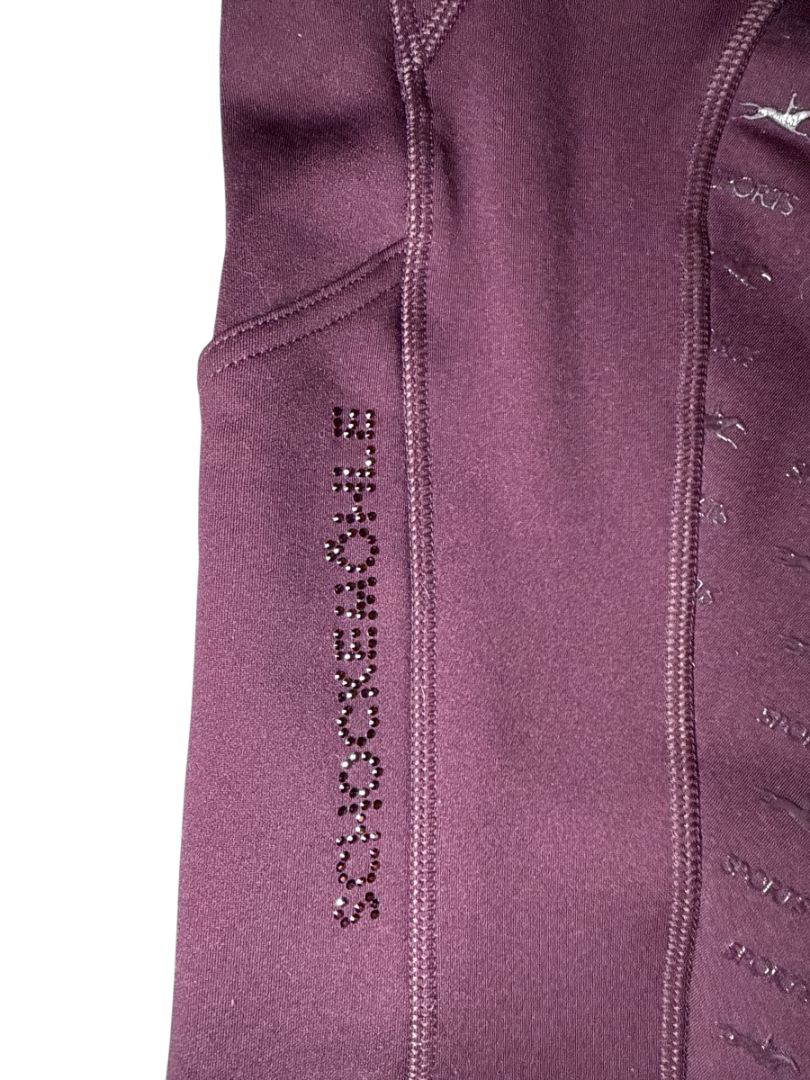 Schockemohle Winter Riding Tights II Full Grip - Burgundy / Size US 26