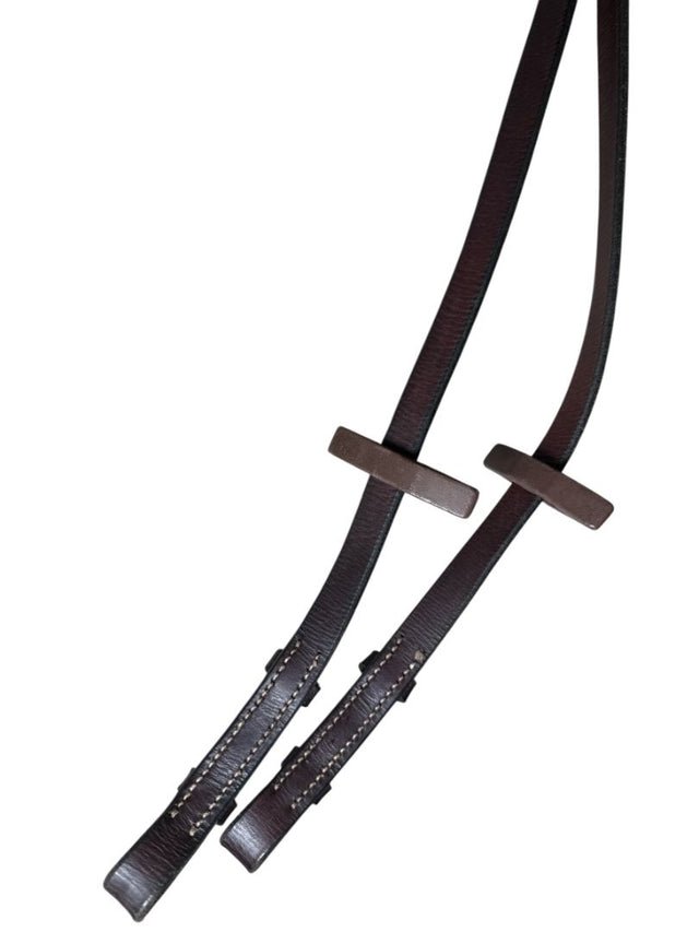 Rubber Competition Reins - White / Havana - 60"
