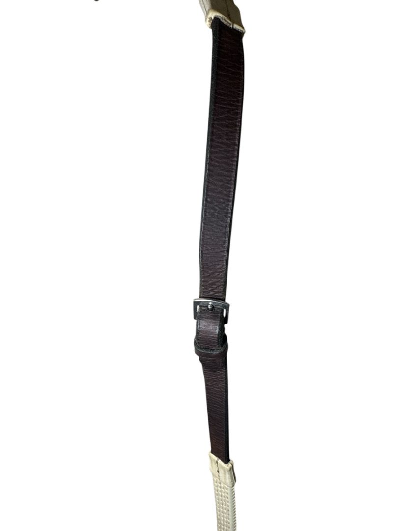 Rubber Competition Reins - White / Havana - 60"