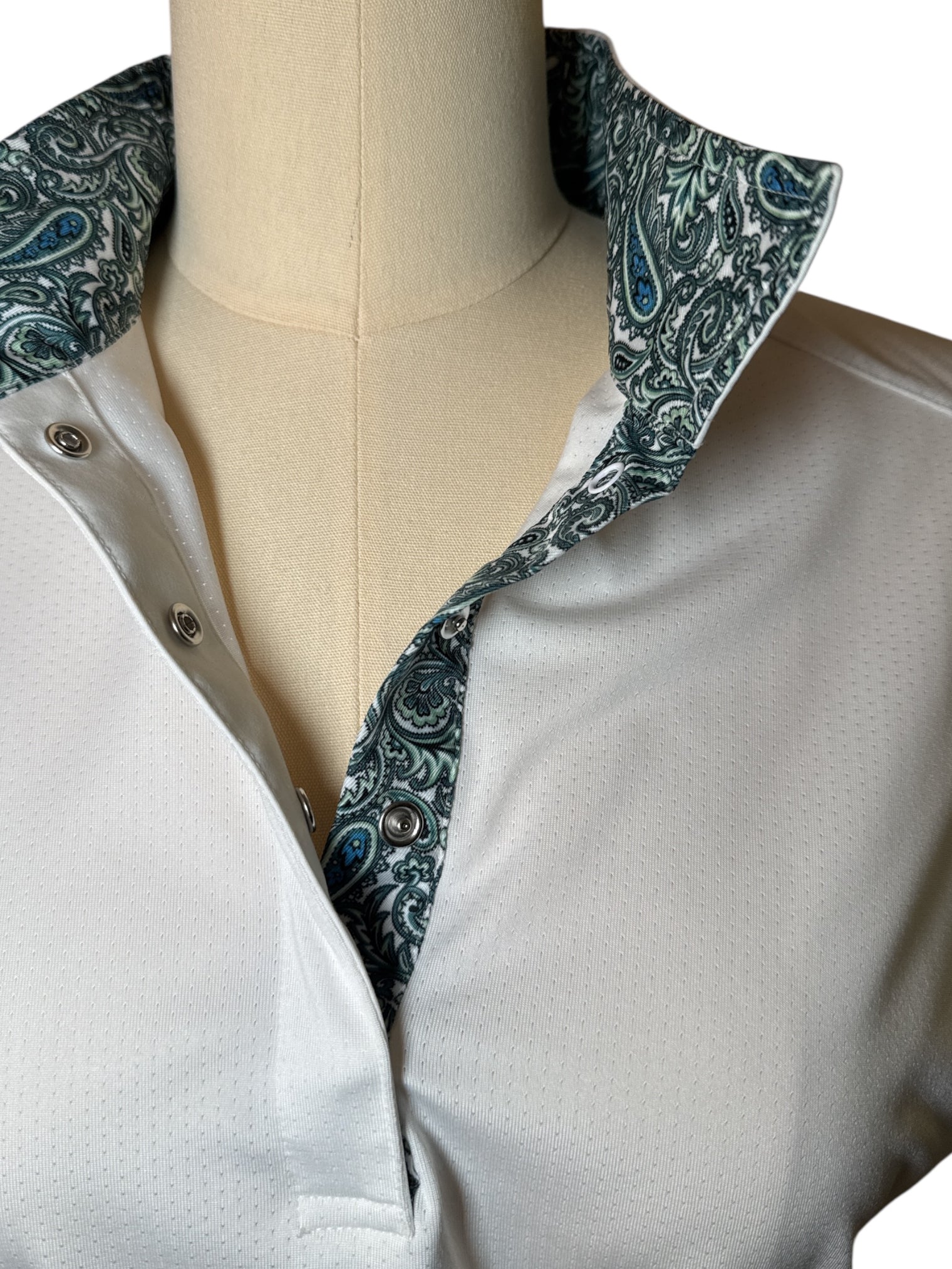 Essex Classics Talent Yarn Straight Collar Long Sleeve Show Shirt - Paisley / Size Medium