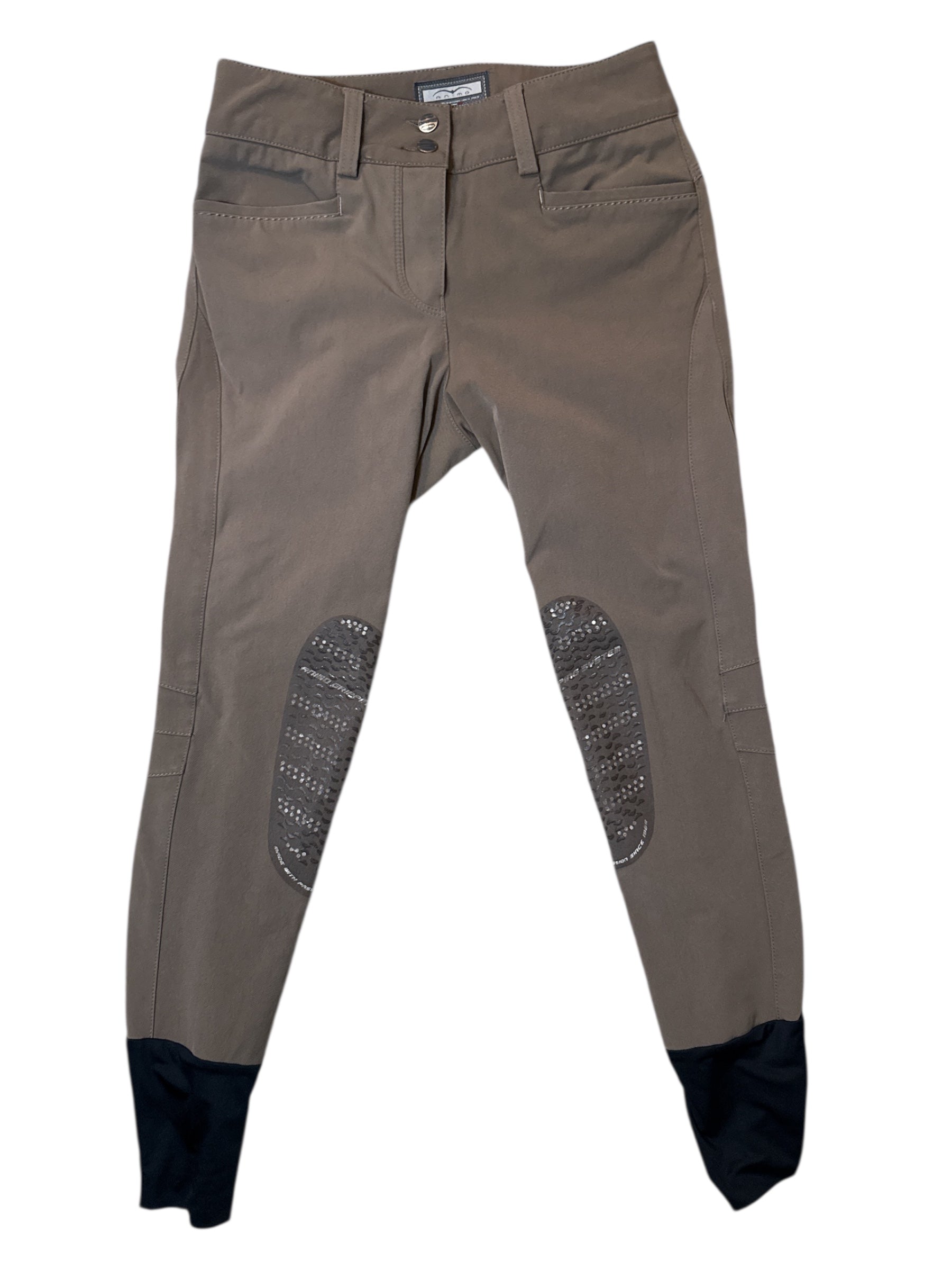 Animo Women's Naspre Knee Grip Breeches - Cuba Cigar Taupe / Dark Tan / Size IT 42 (US 28)