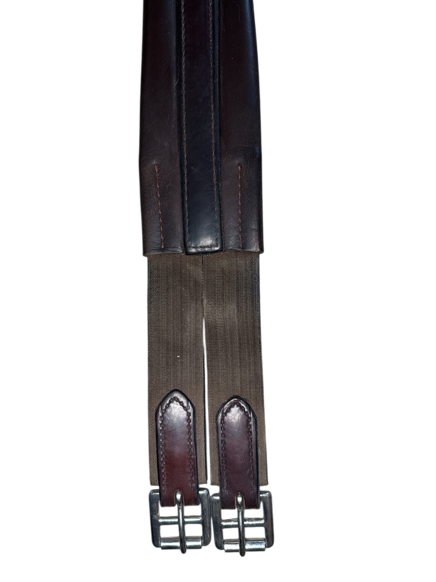 Nunn Finer Contour Chafeless Padded Leather Girth - Brown / Size 44"