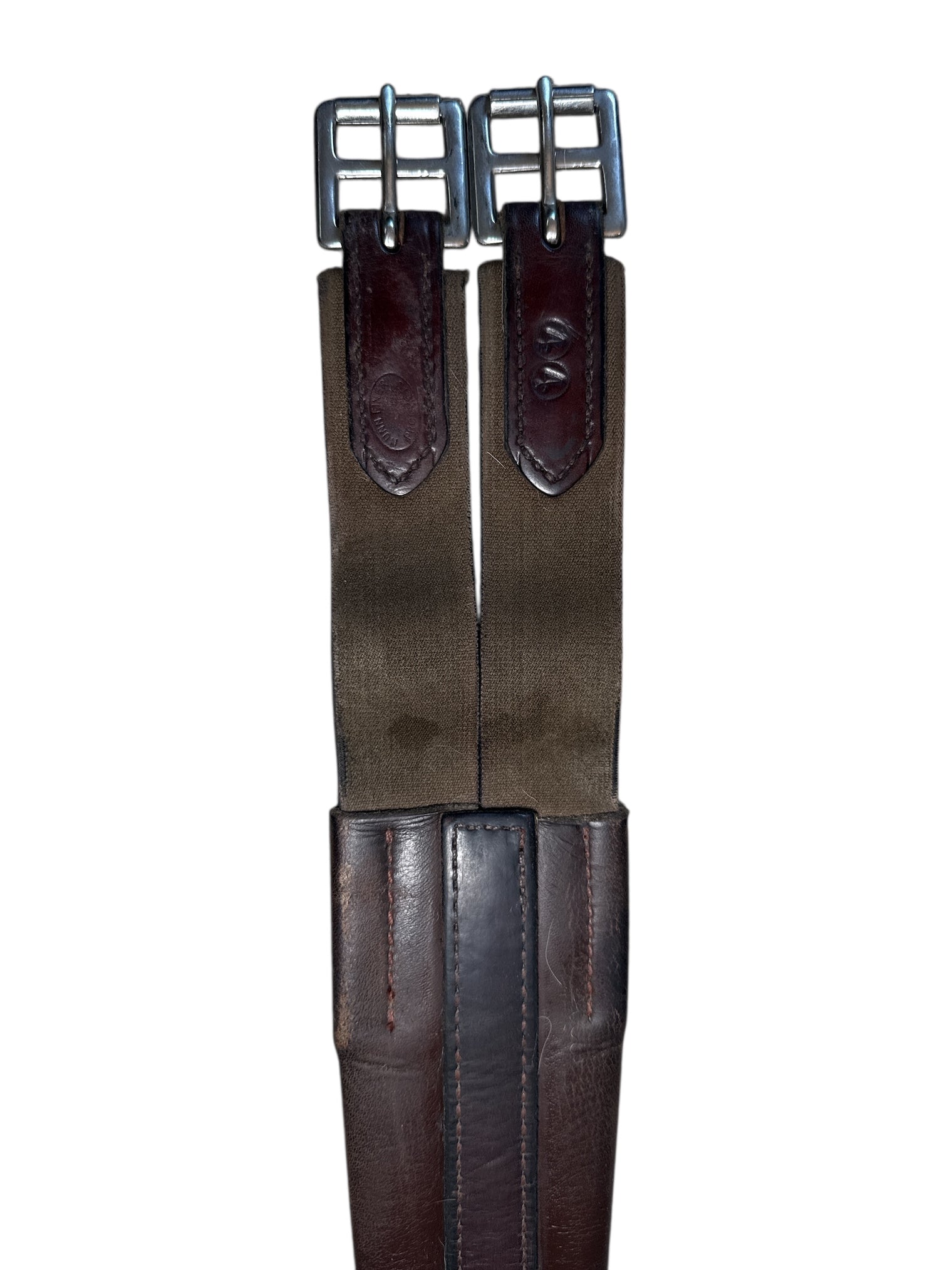 Nunn Finer Contour Chafeless Padded Leather Girth - Brown / Size 44"