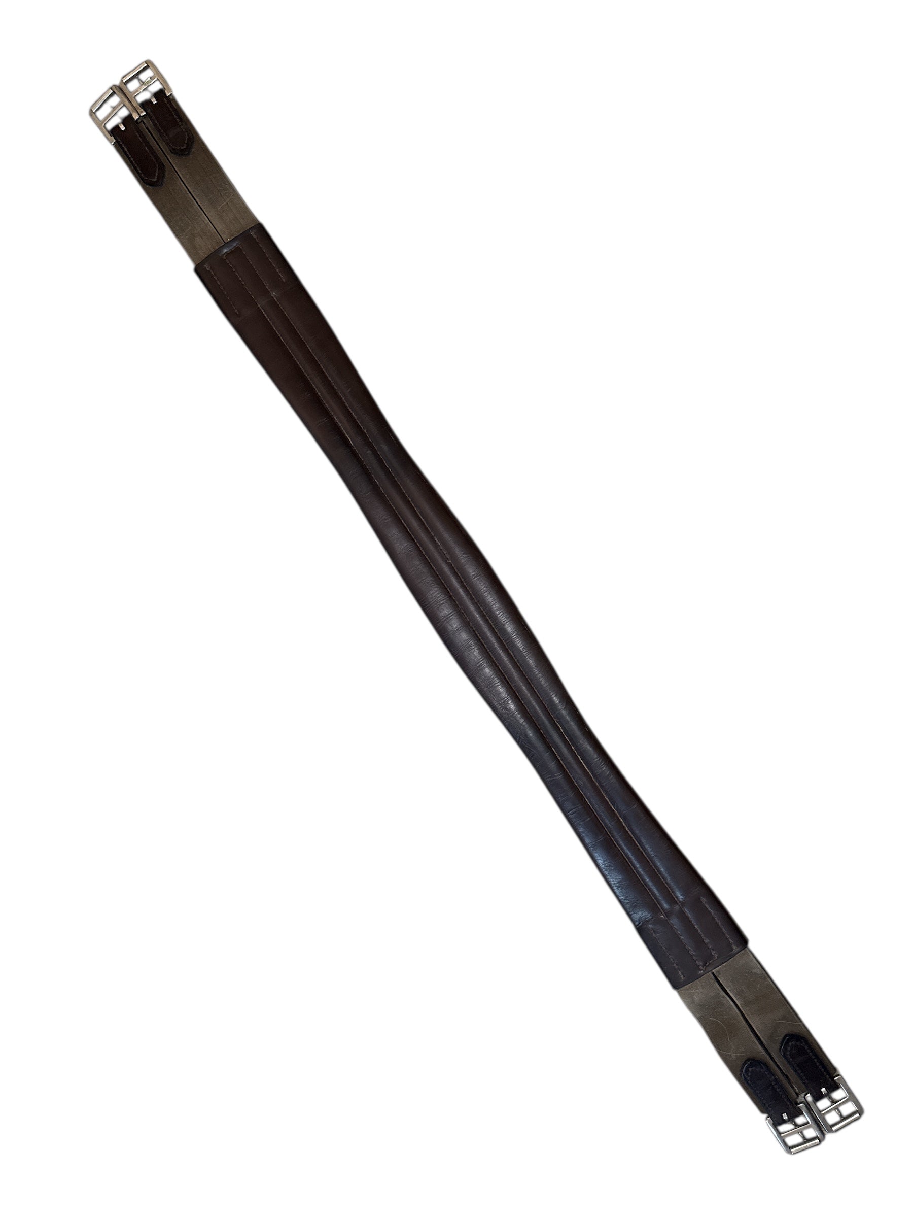 Nunn Finer Contour Chafeless Padded Leather Girth - Brown / Size 44"