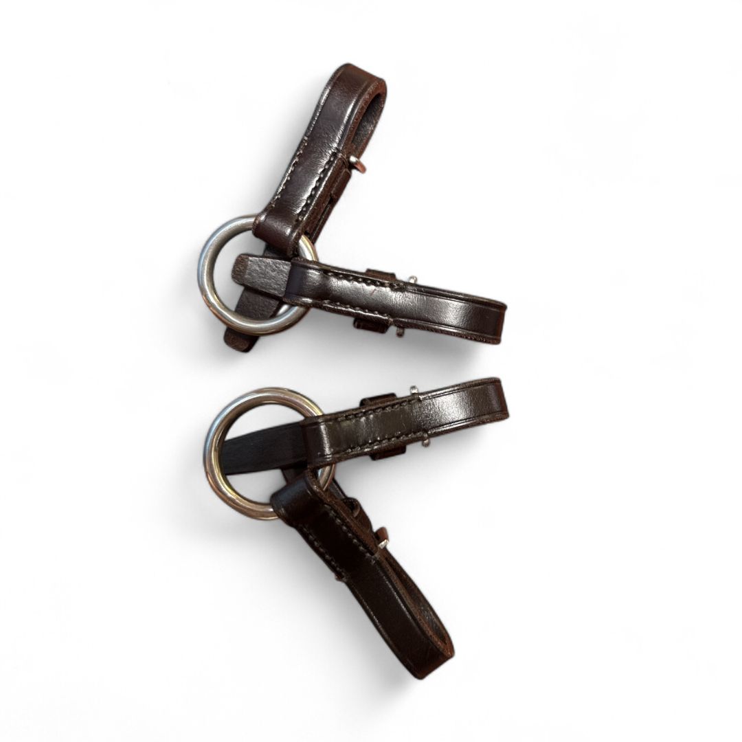 Leather Ring Bit Converters - Havana Brown - Pair / NEW