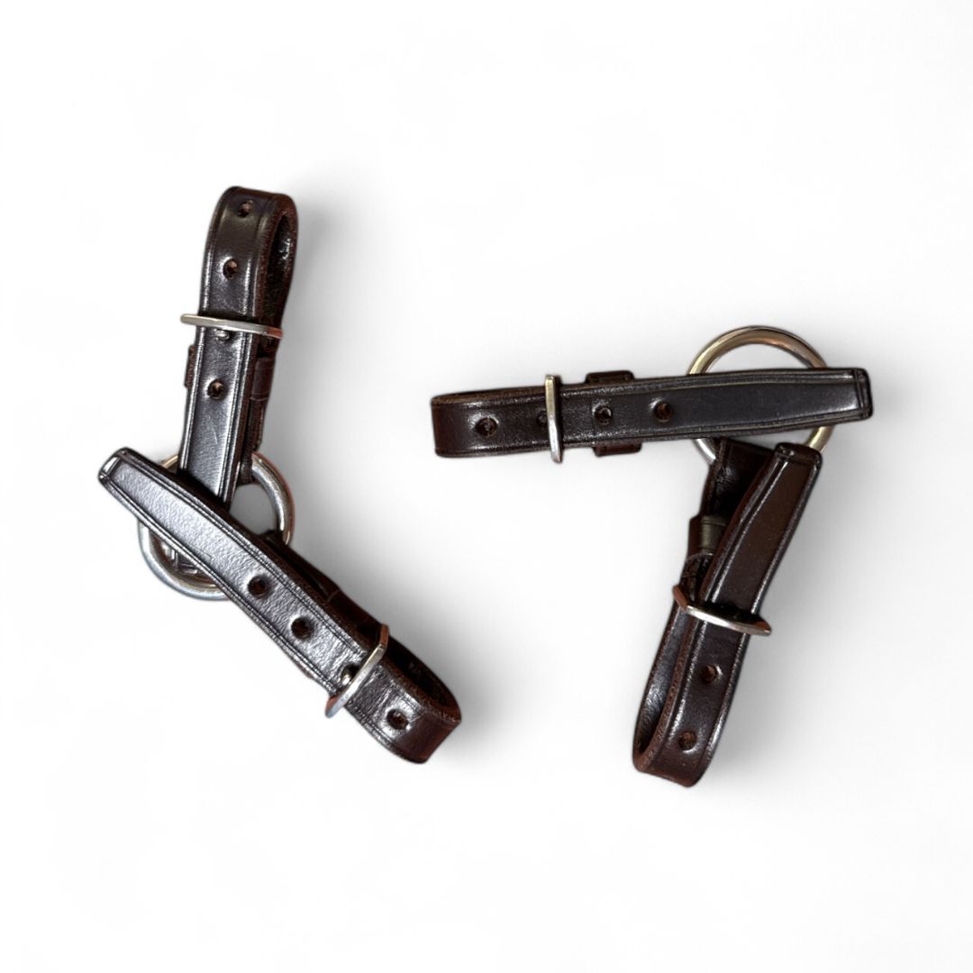 Leather Ring Bit Converters - Havana Brown - Pair / NEW