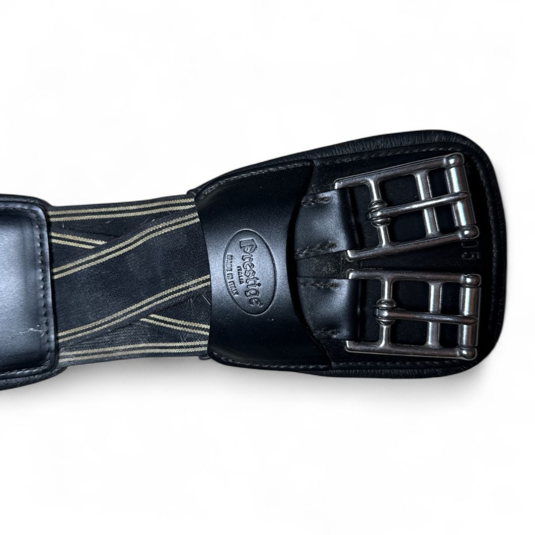 Prestige Italia Double Crossed Elastic Dressage Girth - Black / Size 70 CM / 22”