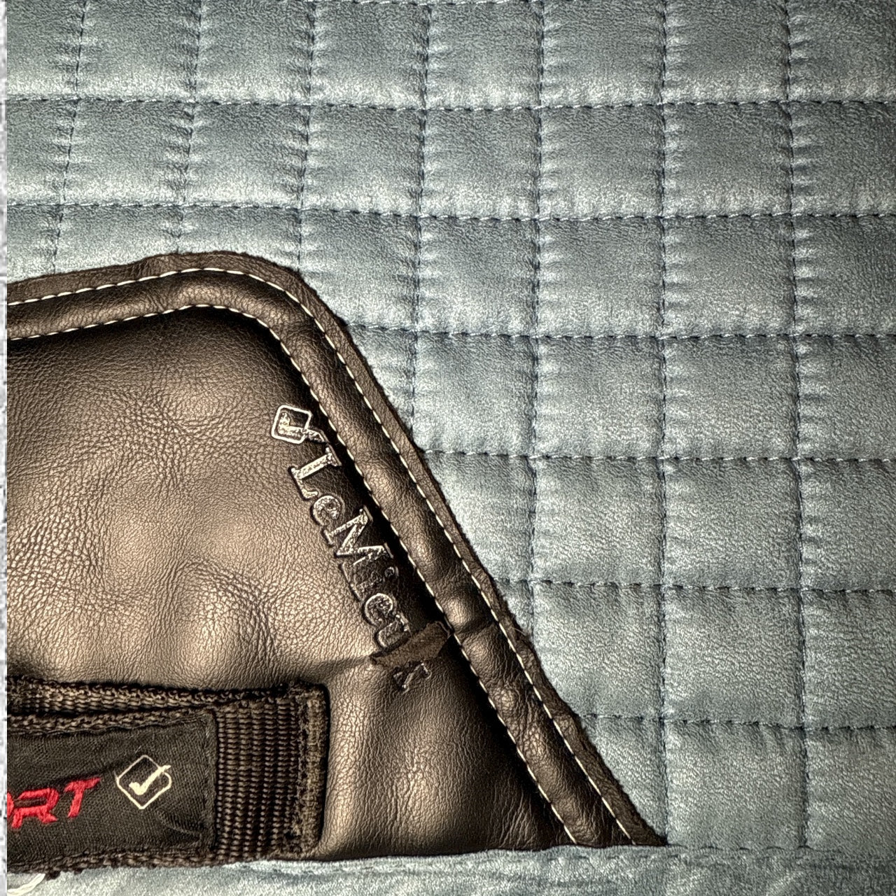 LeMieux Suede Dressage Square Saddle Pad - Ice Blue / Size Large