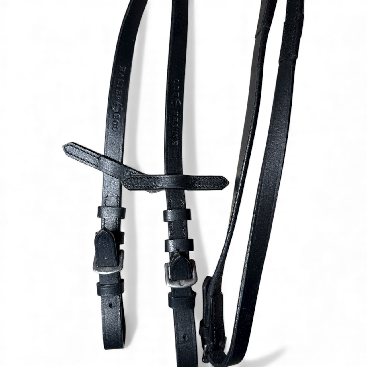 Halter Ego The Brixton Snaffle Bridle With Reins - Black Leather Anatomical Snaffle Bridle / Full Size