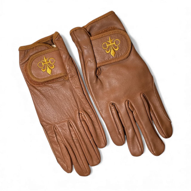 Clovis Classic Leather Riding Gloves - Camel - Size 6/7 NEW