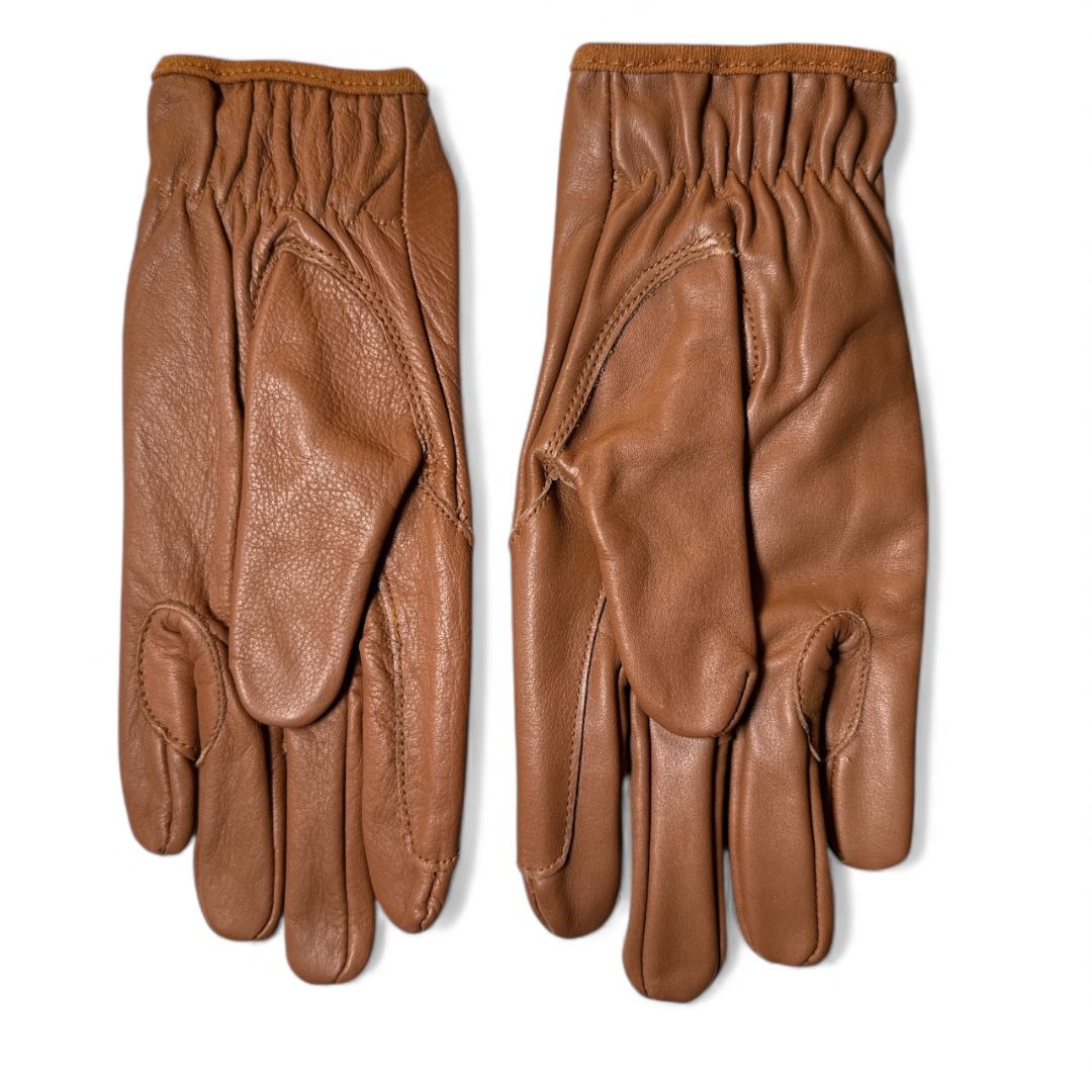 Clovis Classic Leather Riding Gloves - Camel - Size 6/7 NEW