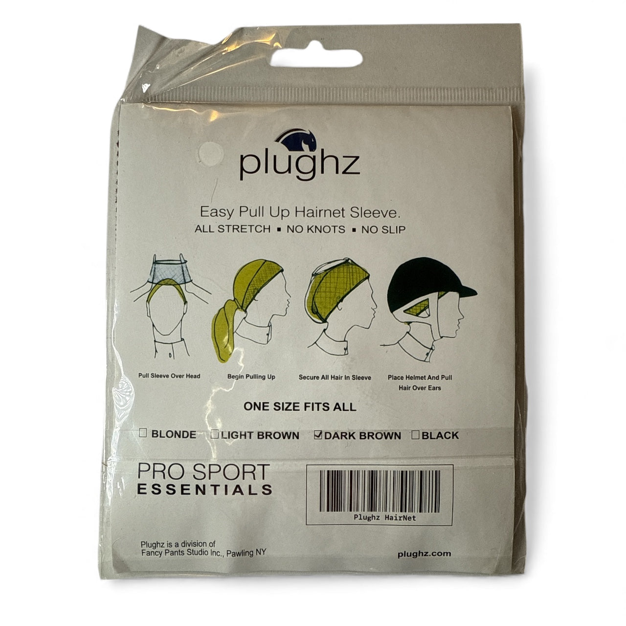 Plughz ProSport Essential Hair Net - Dark Brown NEW