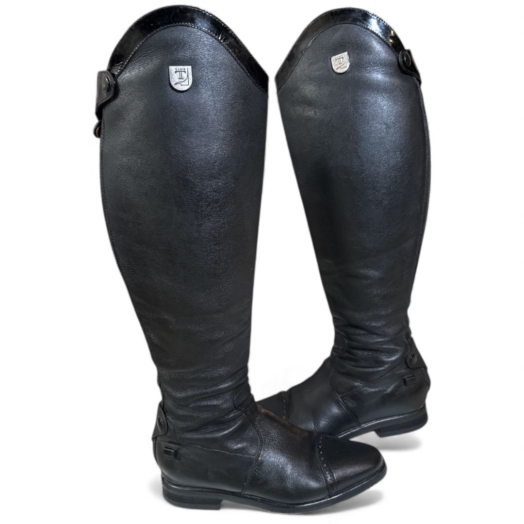 Tucci Special Design Tall Dress Boots - Black / Size 38 D
