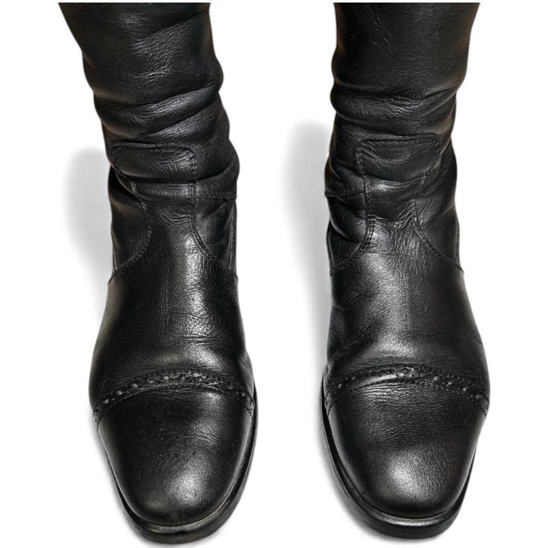 Tucci Special Design Tall Dress Boots - Black / Size 38 D