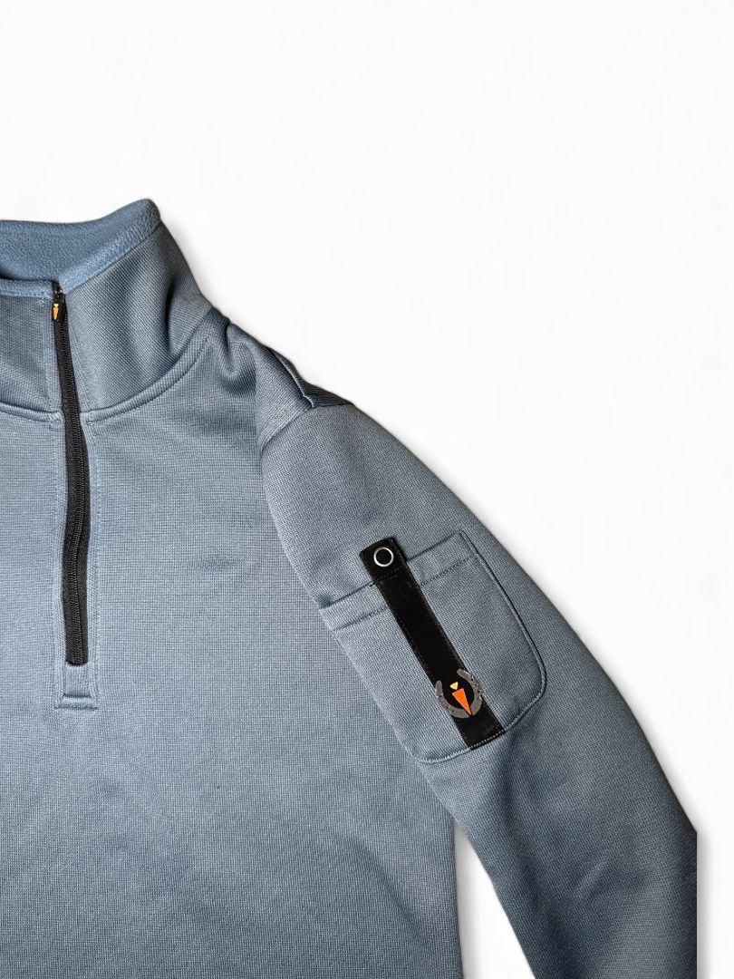 Kerrits Kids Fleece Quarter Zip Top - Blue Grey / Size Medium Youth