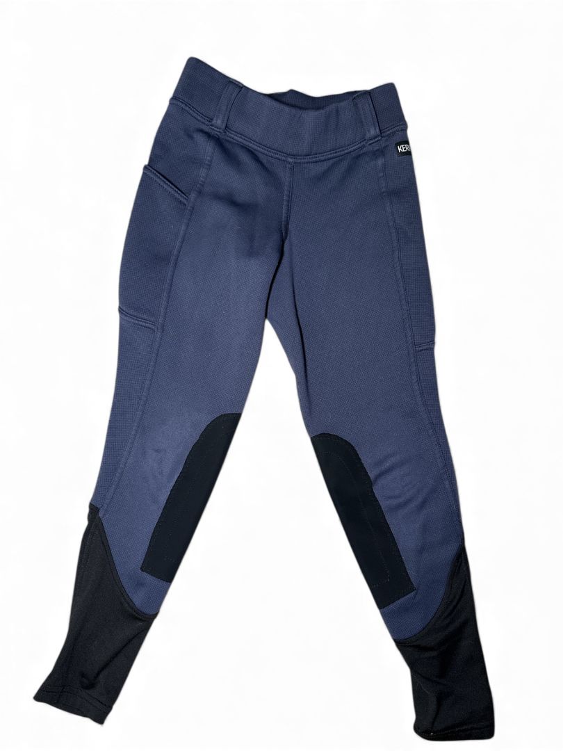 Kerrits Kids Sit Tight Wind Pro Knee Patch Riding Tight - Navy / Size Medium Youth
