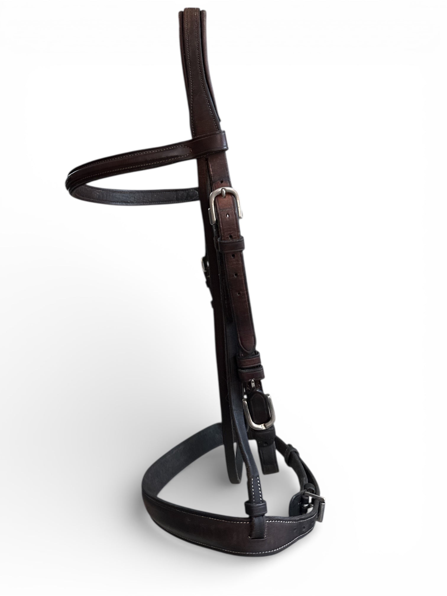 Vespucci Veritas Wide Fancy Stitch Hunter Bridle - Brown (No Reins)