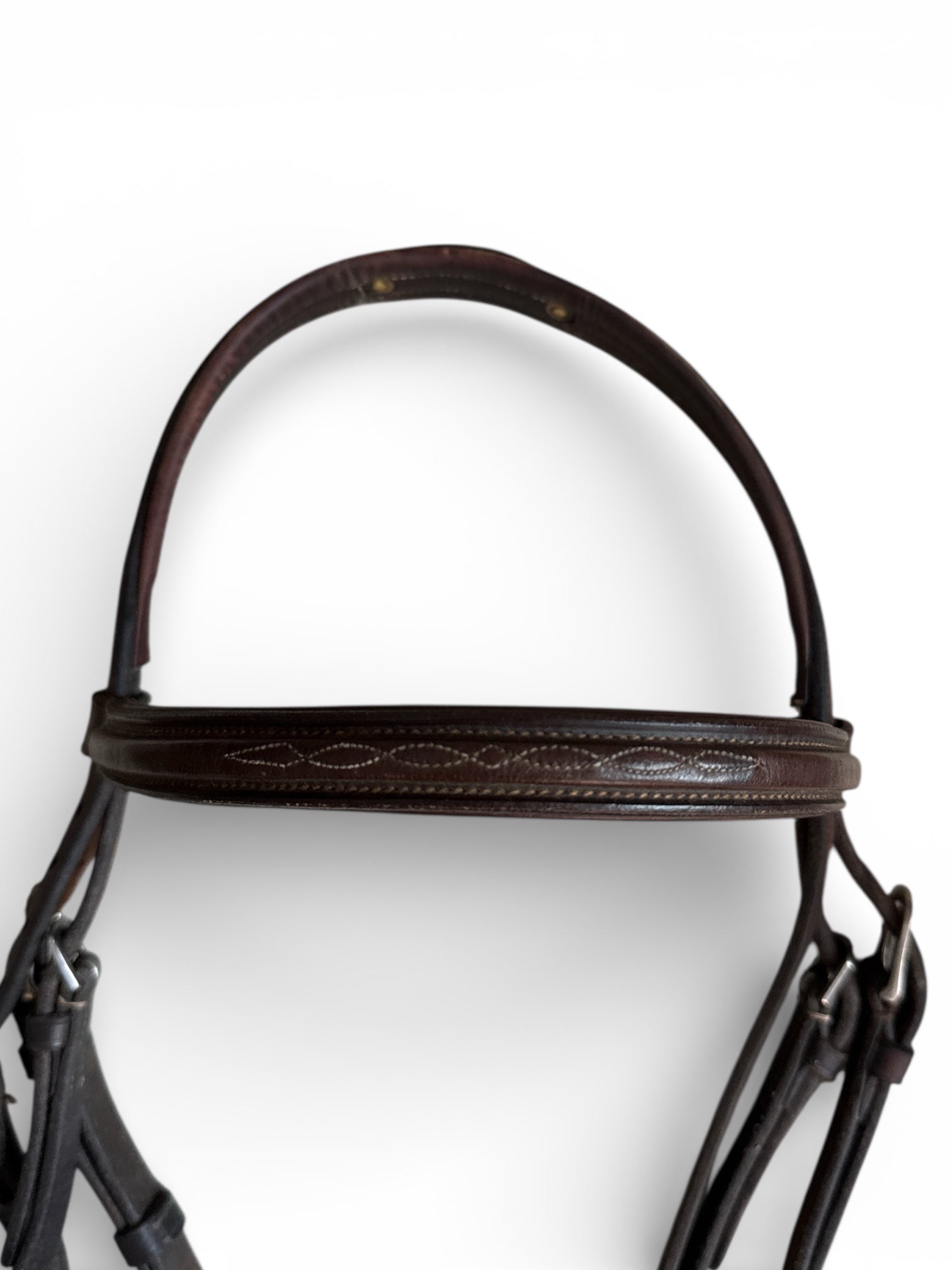 Vespucci Veritas Wide Fancy Stitch Hunter Bridle - Brown (No Reins)