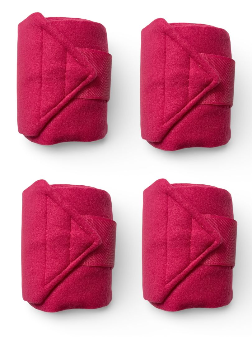 Ovation Professional Polo Wraps - Set of 4 / Fuchsia Pink / Horse Size NEW