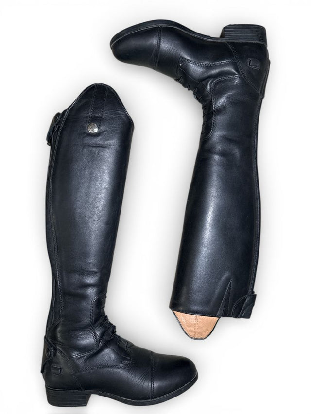 Dover Saddlery Madison Field Boots - Black / Size 6.5 Slim Calf Short Height