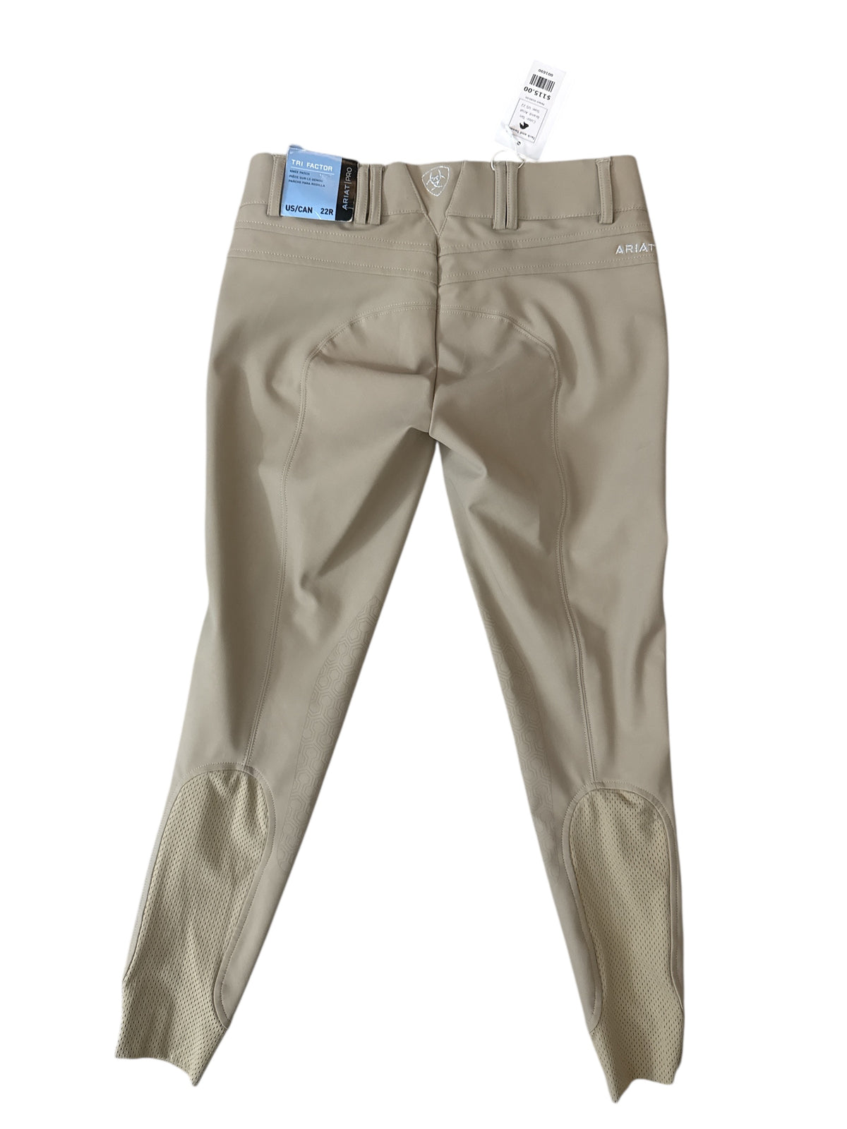 Ariat Tri Factor Grip Knee Patch Grip Breech - Tan / Size US 22 R NEW