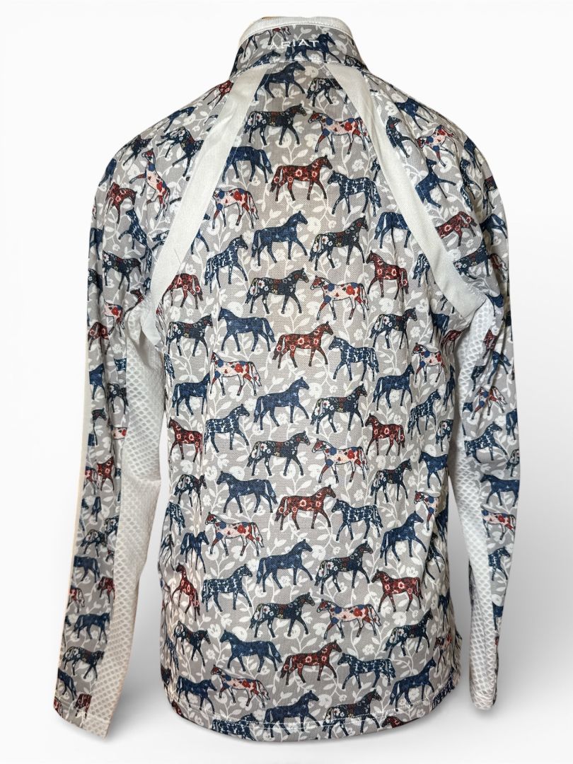 Ariat Children's Sunstopper 3.0 Shirt- Painted Ponies / Size Youth Medium (10) NEW