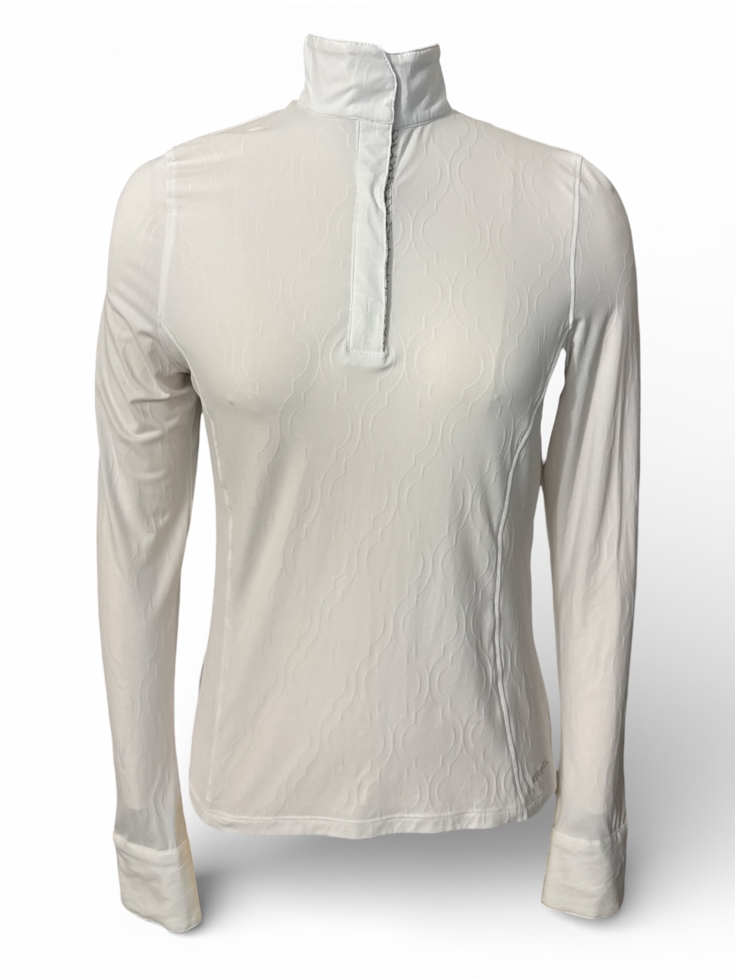 Kerrits Women's Affinity Long Sleeve Show Shirt "Bits" White / Size Small NEW